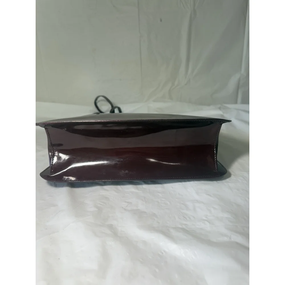 FURLA Patent Leather Shoulder Bag burgundy